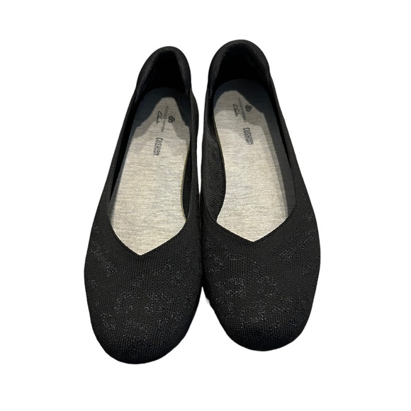 Clark’s cloud-steppers black flats animal print women’s size 9 - Picture 2 of 4